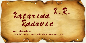 Katarina Radović vizit kartica